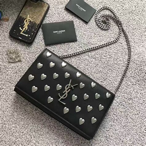 ysl heart studded bag|YSL heart bag black.